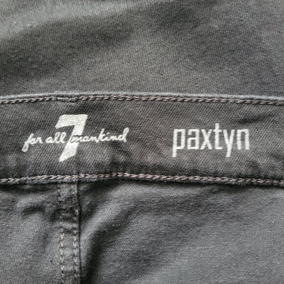 7 For All Mankind Paxtyn Comfort Luxe Skinny Jeans in Black Onyx Men's Size 32 - Picture 5 of 8